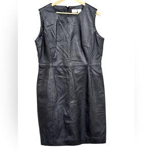 Leather dress sizes XL, Vtg black leather dress